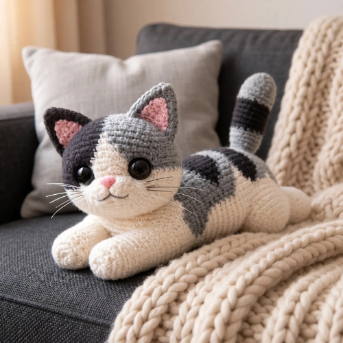 Amigurumi Crochet Stuffed Kitty Pattern (PDF)