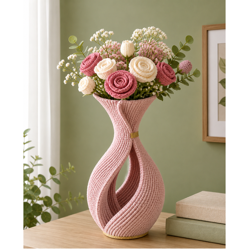Blush Bloom Crochet Vase Pattern (PDF)