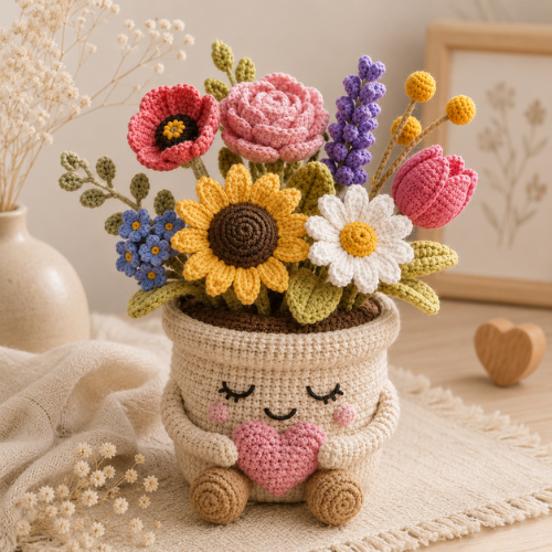 Cozy Flower Pot Crochet Pattern (PDF)