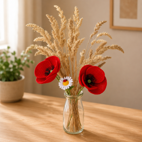 Crimson Poppy Bouquet Crochet Pattern (PDF)