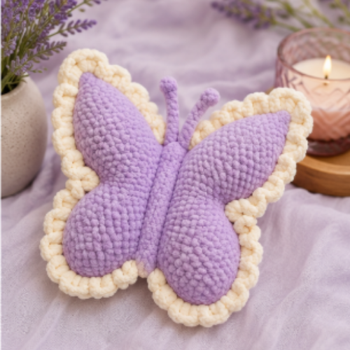 Crochet Butterfly Pillow Pattern (PDF) | Plush Amigurumi Cushion