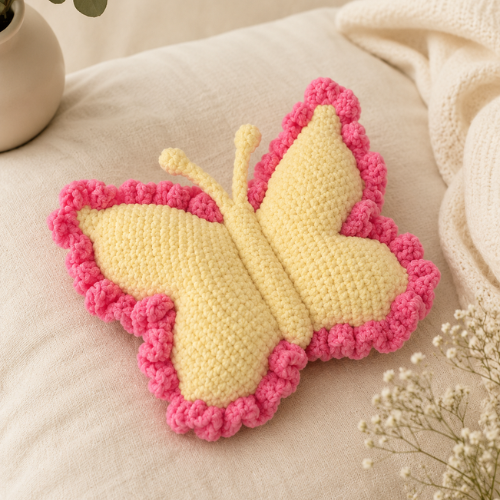 Crochet Butterfly Pillow Pattern (PDF) | Plush Amigurumi Cushion