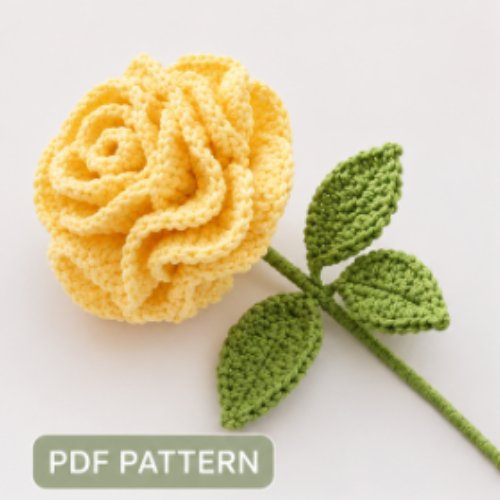Crochet Rose Flower Pattern (PDF)