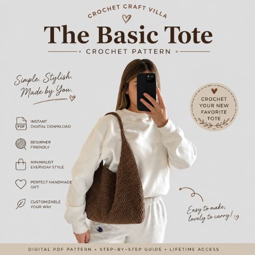 Crochet Handmade Basic Tote Bag Pattern (PDF)