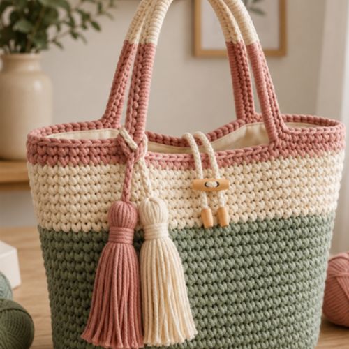 Crochet Handmade Tote Bag Pattern (PDF)