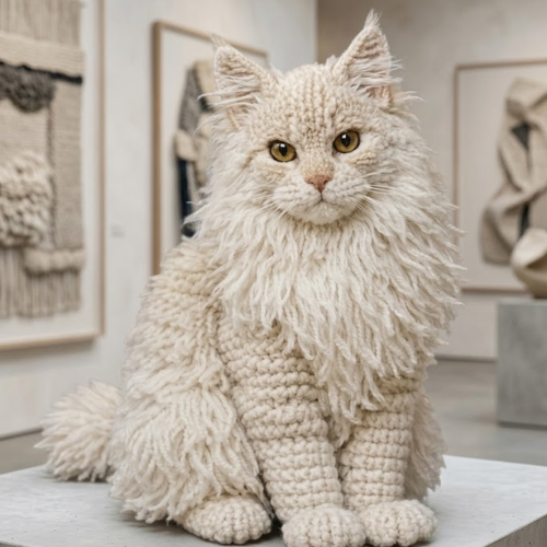 Realestic Fluffy Long Hair Cat Pattern (PDF)