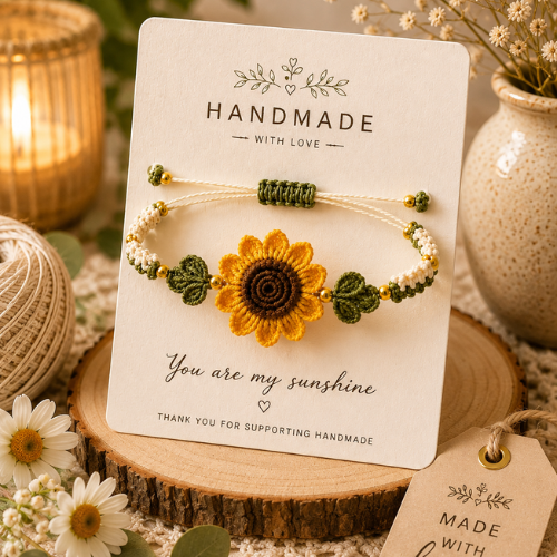 Sunflower Crochet Bracelet Pattern (PDF)