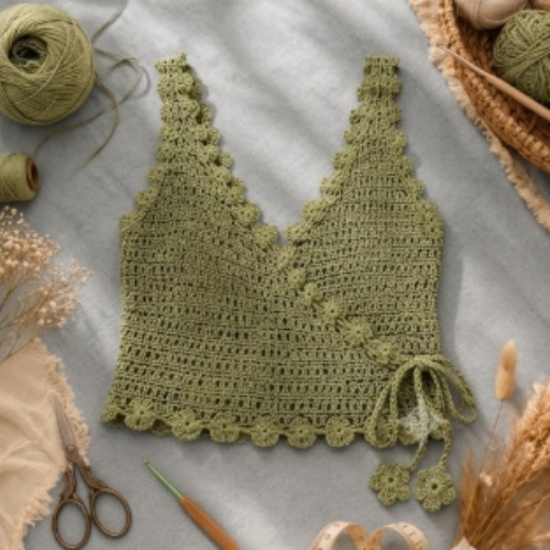 Women's Crochet Boho Wrap Style Sleeveless Top Pattern (PDF)