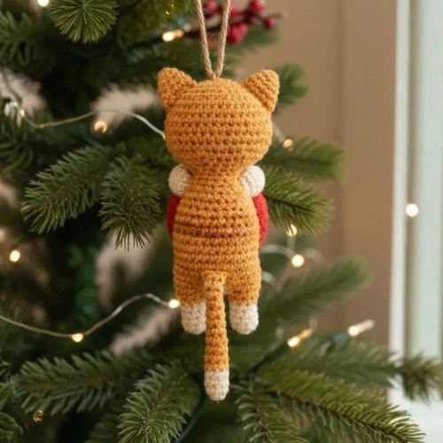Cat With Christmas Ball Crochet Pattern (PDF)