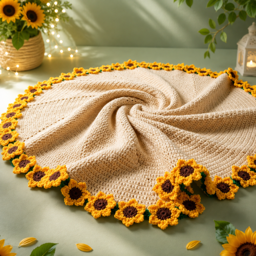 2-in-1 Crochet Sunflower Blanket & Bouquet Pattern (PDF)