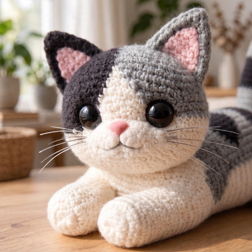 Amigurumi Crochet Stuffed Kitty Pattern (PDF)