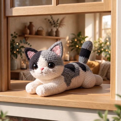 Amigurumi Crochet Stuffed Kitty Pattern (PDF)