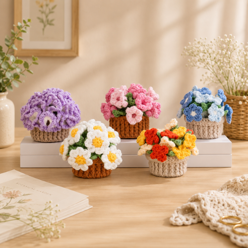 Bloom Basket Coaster Crochet Bundle (PDF)