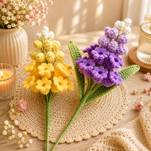 Colorful Crochet Flower Basket Bouquet Pattern (PDF)