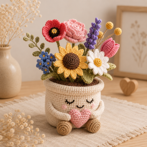 Cozy Flower Pot Crochet Pattern (PDF)