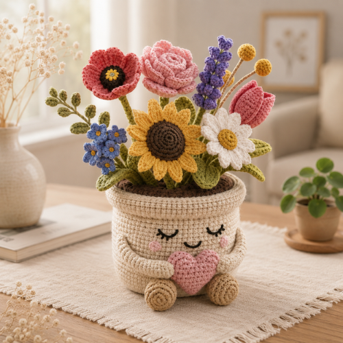 Cozy Flower Pot Crochet Pattern (PDF)