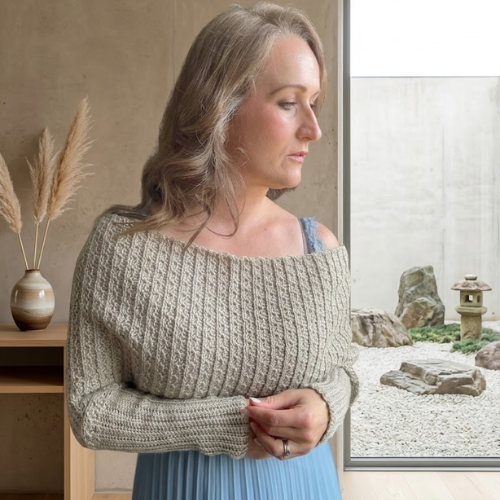 Cozy Off-Shoulder Crochet Sweater Pattern (PDF)