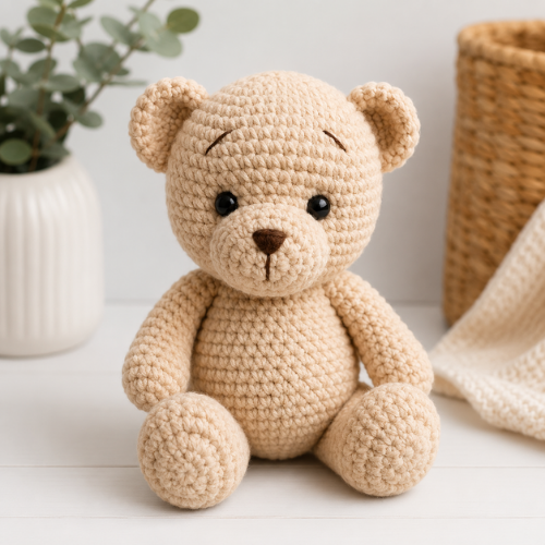 Crochet Cute Teddy Bear Pattern | Amigurumi Plush Stuffed Toy