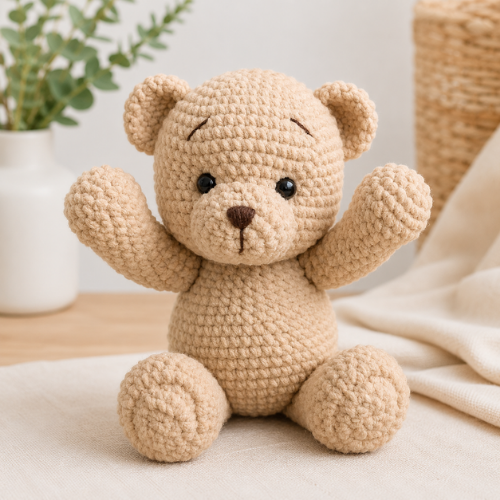 Crochet Cute Teddy Bear Pattern | Amigurumi Plush Stuffed Toy
