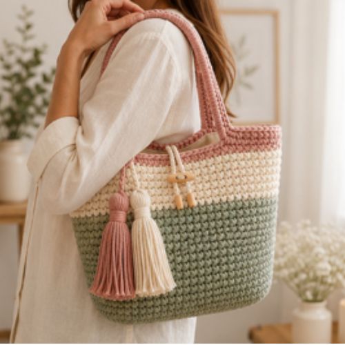 Crochet Handmade Tote Bag Pattern (PDF)