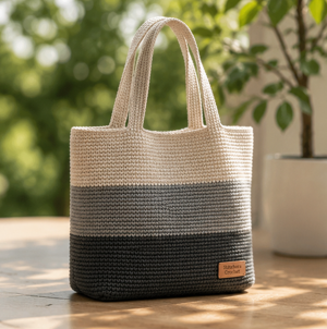Crochet Color Block Tote Bag (PDF)