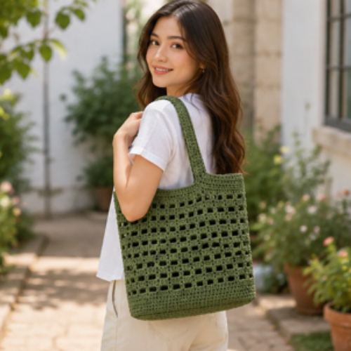 Crochet Mesh Tote Bag PDF | Handmade Tote Bag Tutorial