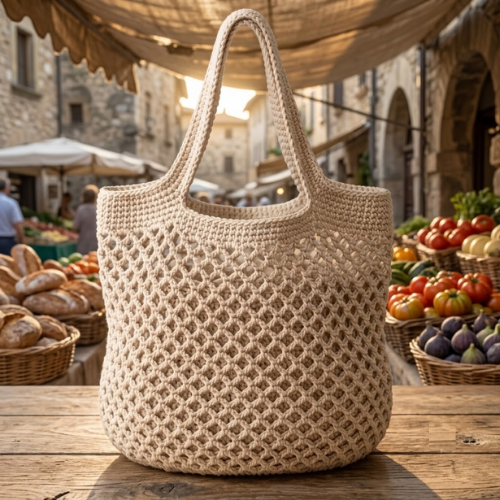 Crochet Mesh Tote Bag Pattern for Beginners (PDF)