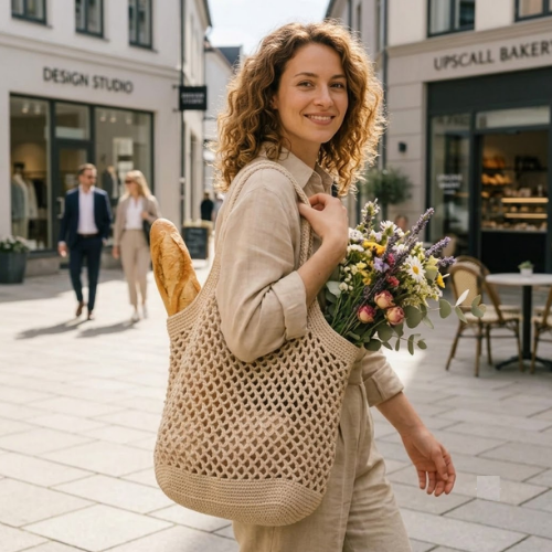Crochet Mesh Tote Bag Pattern for Beginners (PDF)