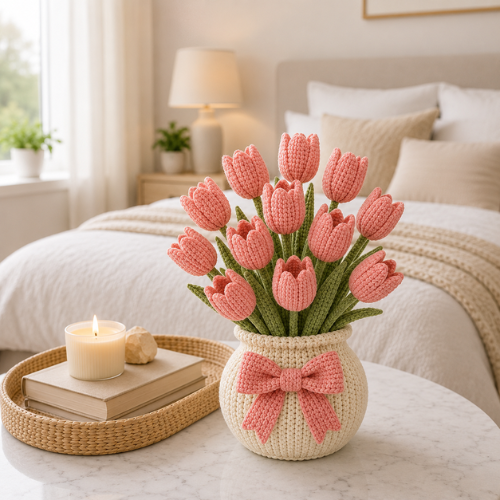 Pink Flower Bouquet Crochet Pattern (PDF)