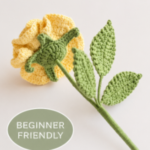 Crochet Rose Flower Pattern (PDF)