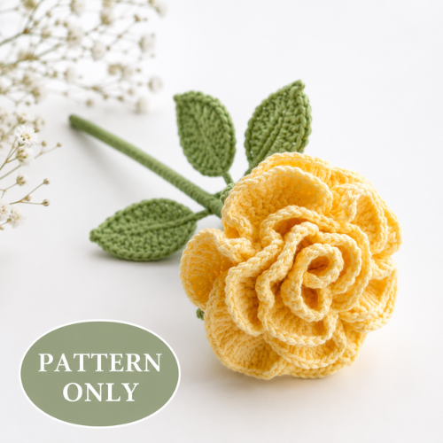 Crochet Rose Flower Pattern (PDF)
