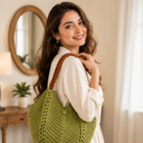 Crochet Square Motif Tote Bag Pattern (PDF)