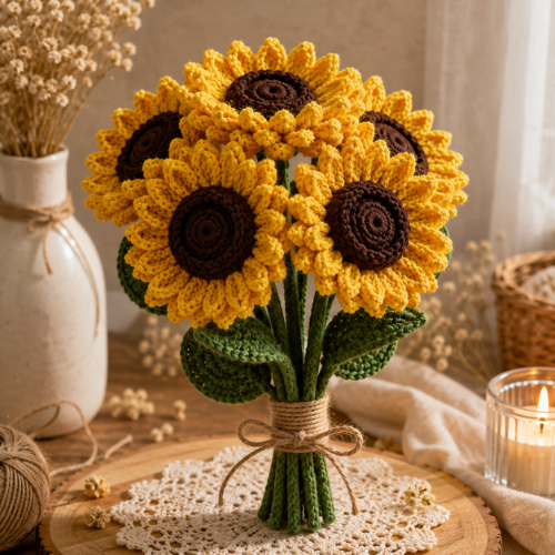 Crochet Sunflower Bouquet Pattern (PDF)