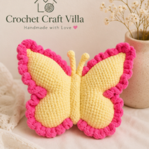 Crochet Butterfly Pillow Pattern (PDF) | Plush Amigurumi Cushion