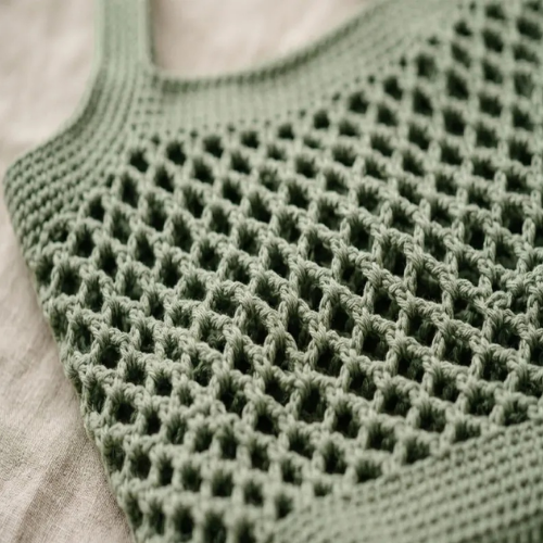 Crochet Mesh Tote Bag Pattern for Beginners (PDF)