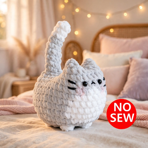 Crochet No Sew Cat Pattern (PDF) | One Piece