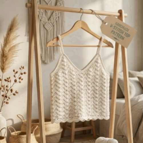 Crochet V Stitch Camisole Top Pattern (PDF)