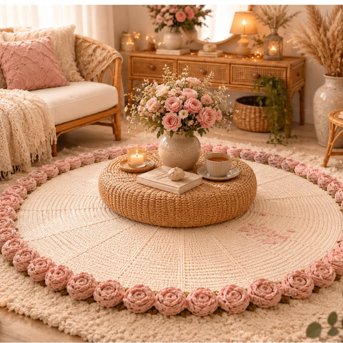 Dusty Rose Crochet Bedspread Pattern (PDF)