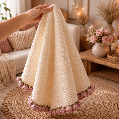 Dusty Rose Crochet Bedspread Pattern (PDF)