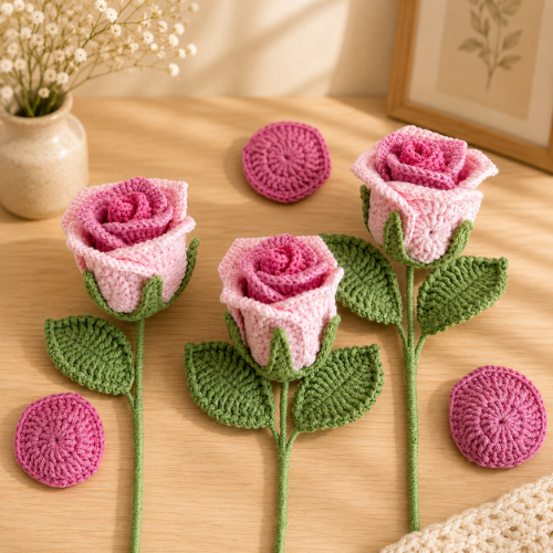 Realistic Rose Crochet Pattern (PDF)