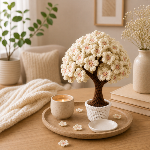 Ivory Blossom Tree Crochet Pattern (PDF)