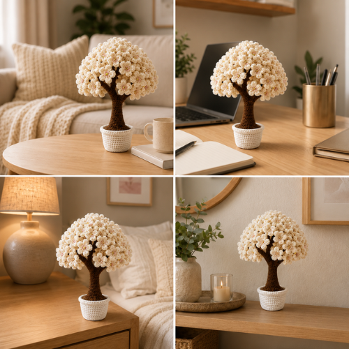 Ivory Blossom Tree Crochet Pattern (PDF)