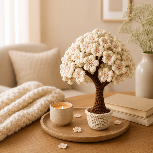 Ivory Blossom Tree Crochet Pattern (PDF)