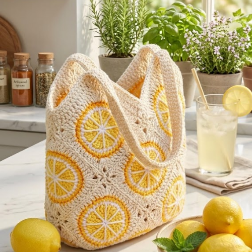 Lemon Crochet Tote Bag Pattern (PDF)