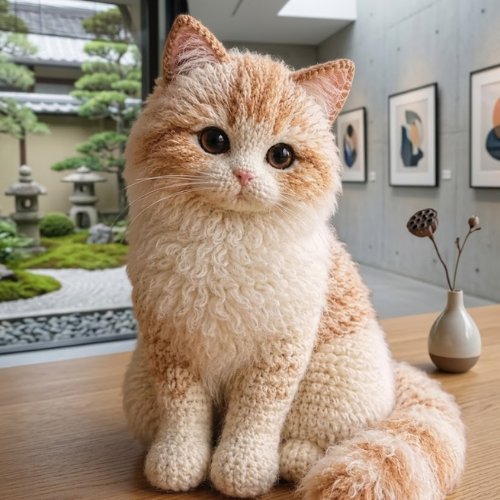 Long Hair Fluffy Cat Crochet Pattern (PDF)