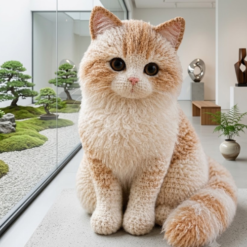 Long Hair Fluffy Cat Crochet Pattern (PDF)