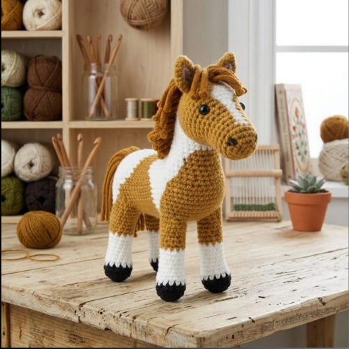 Mini Crochet Horse Amigurumi Pattern PDF | Cute Plush Pony Crochet Toy Pattern
