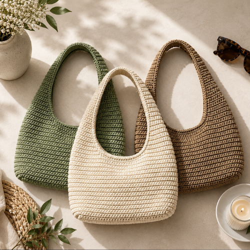 Modern Crescent Crochet Tote Bag Pattern (PDF)