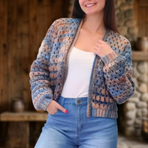 Granny Stitch Crochet Cardigan Pattern (PDF)