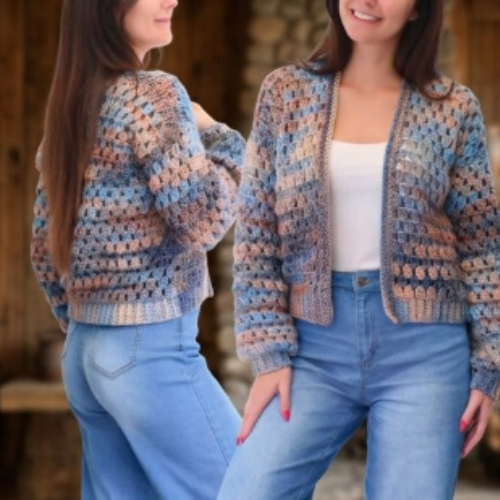 Granny Stitch Crochet Cardigan Pattern (PDF)